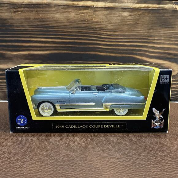 1949 Cadillac Coupe Deville Metallic Blue 1:43 Die Cast Car By Road Signature - Picture 1 of 7